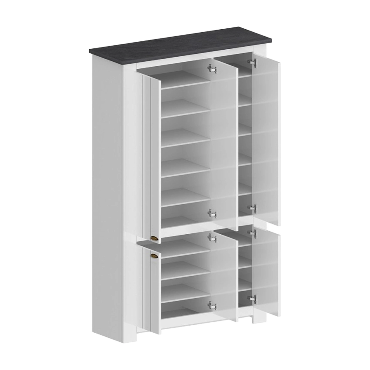 Large Multipurpose Shoe Cabinet 6 Doors White 114x42x200cm Elaisa — 5