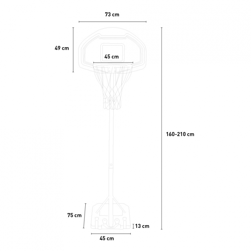 Portable Basketball Hoop with Wheels 160 - 210 cm LA PlayTown — 6