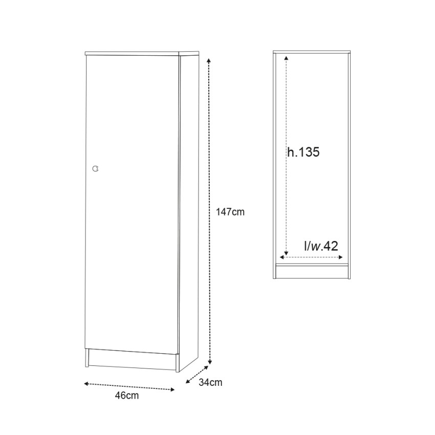 Sarmog Gander 302k Multipurpose Tall Storage Cabinet 1 Door 2 Shelves — 4