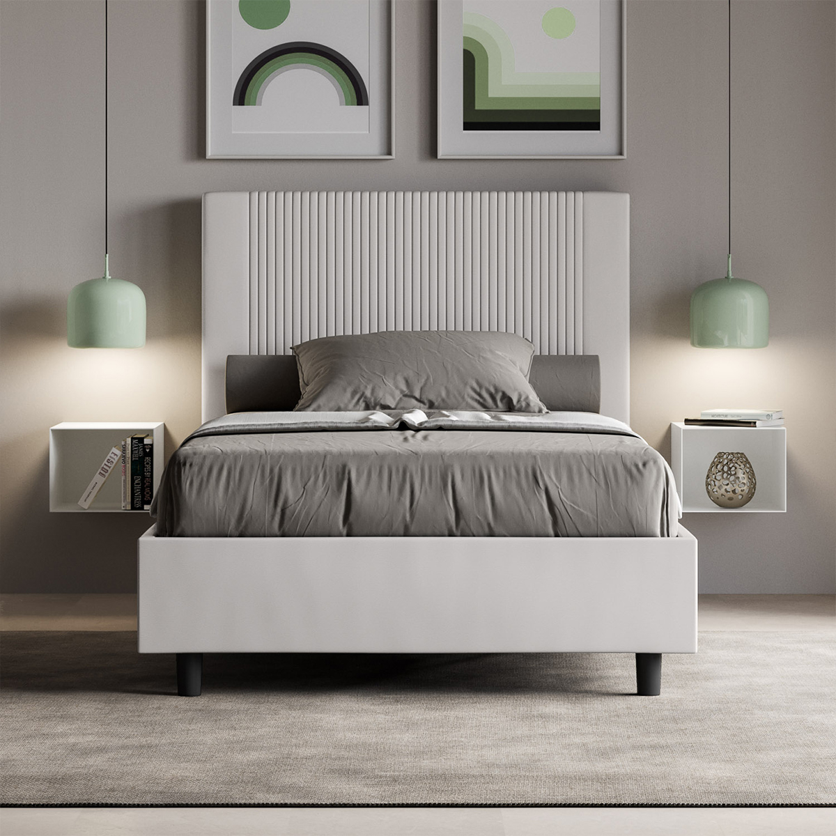 Goya F French Size 140x200 Faux Leather Storage Bed — 4