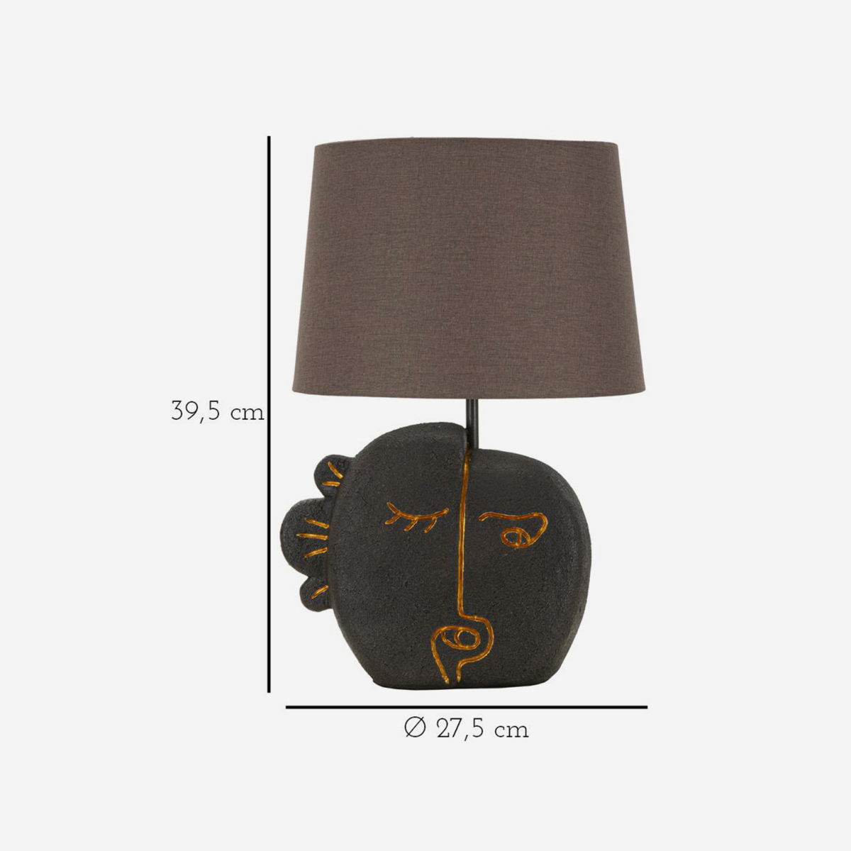 Tribal B Ethnic Resin Table Lamp with Fabric Shade — 5
