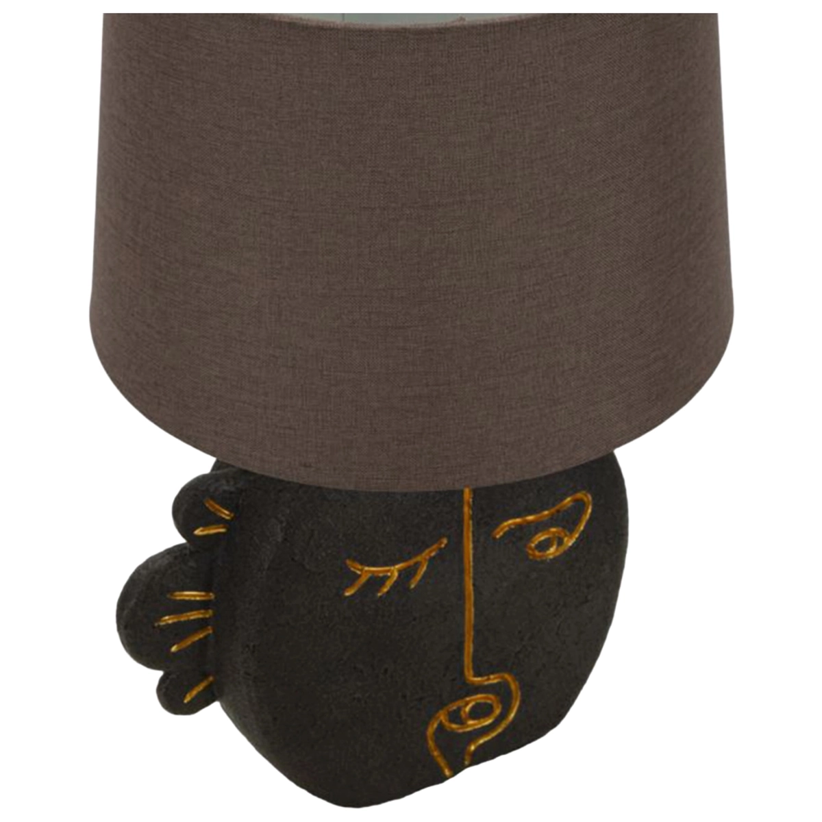 Tribal B Ethnic Resin Table Lamp with Fabric Shade — 6