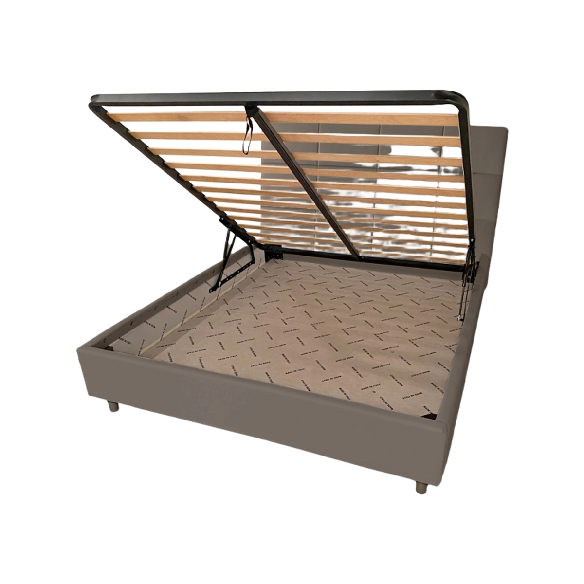Double Bed with Storage 160x190 Similpelle Mika Coffee — 4