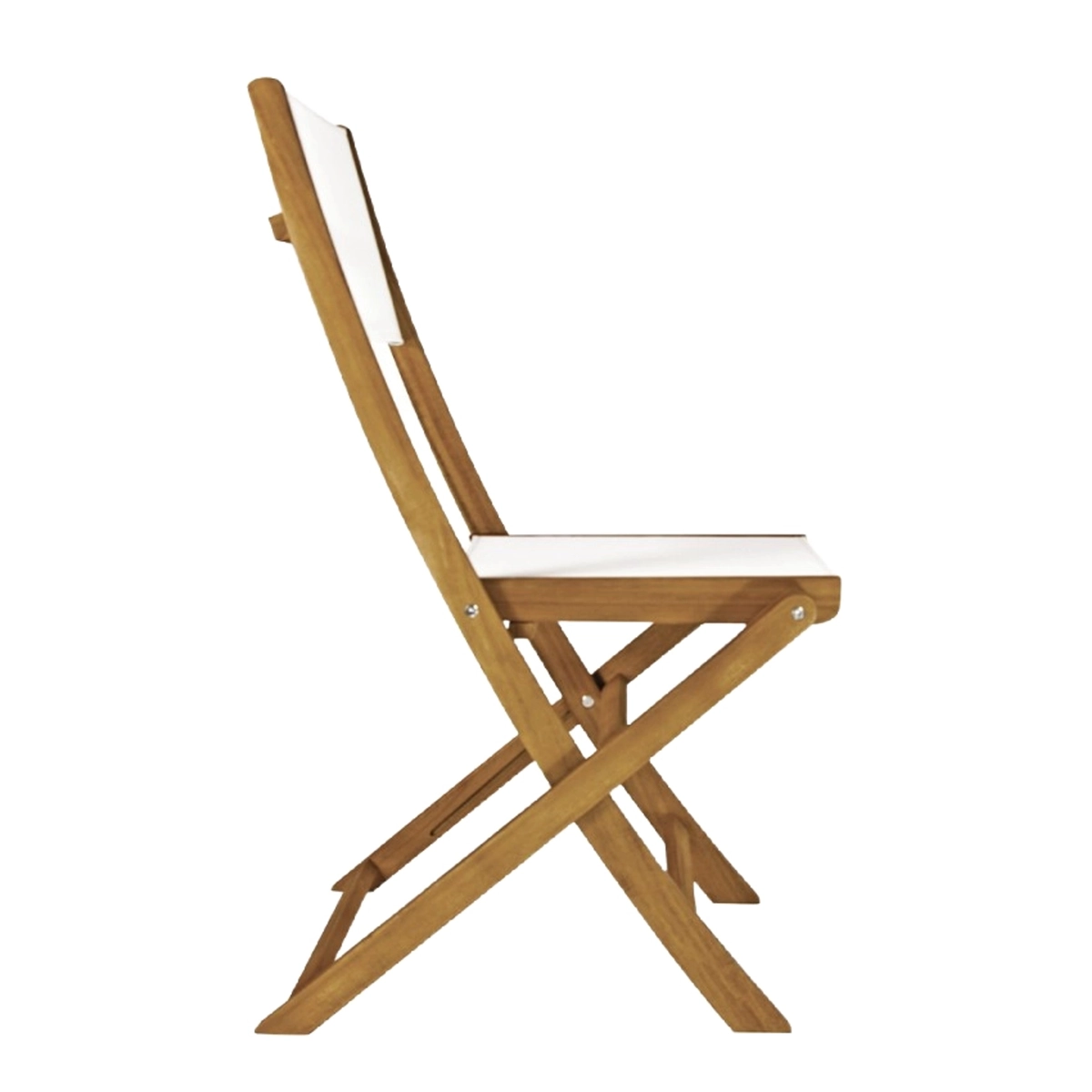 Kedels Hiva folding garden chair in acacia wood and white textilene — 2