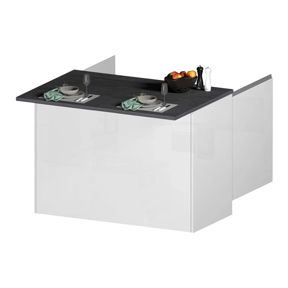 Modern Central Kitchen Island with 2 Doors and Wooden Table Deer — 3