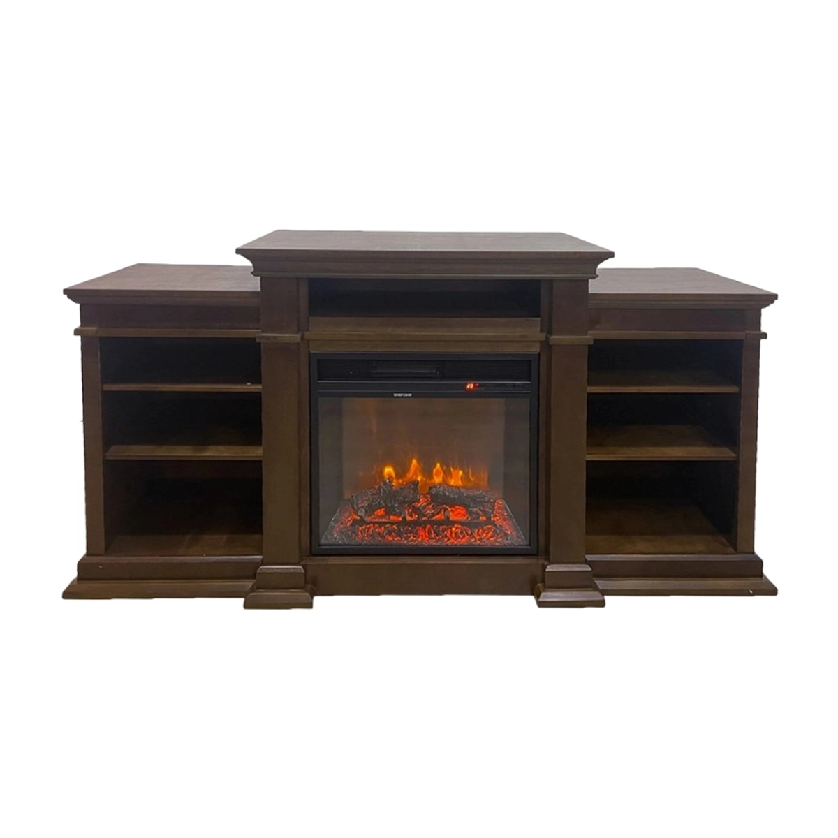 Freestanding Electric Fireplace in White Wood Divina Fire Biden — 1