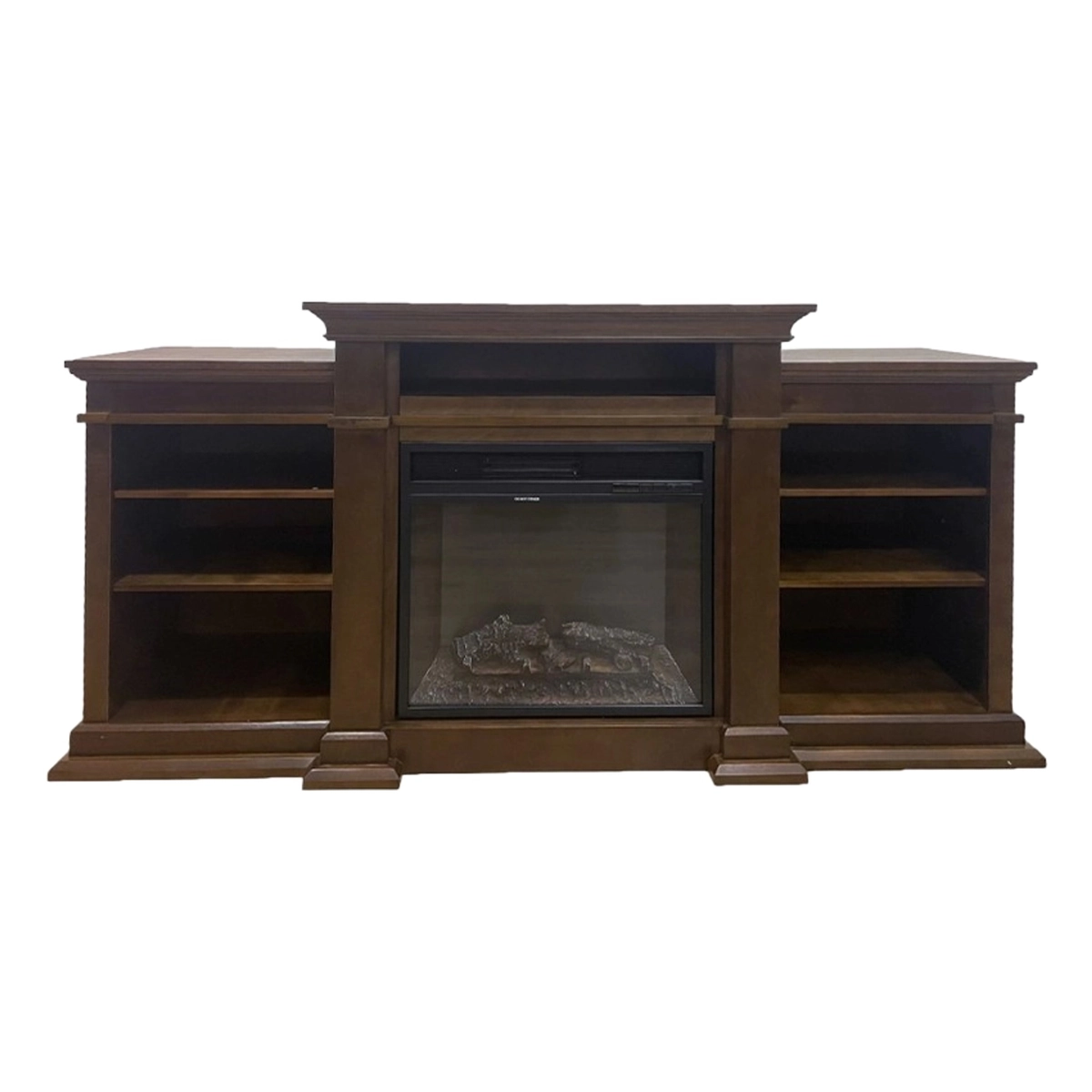 Freestanding Electric Fireplace in White Wood Divina Fire Biden — 3