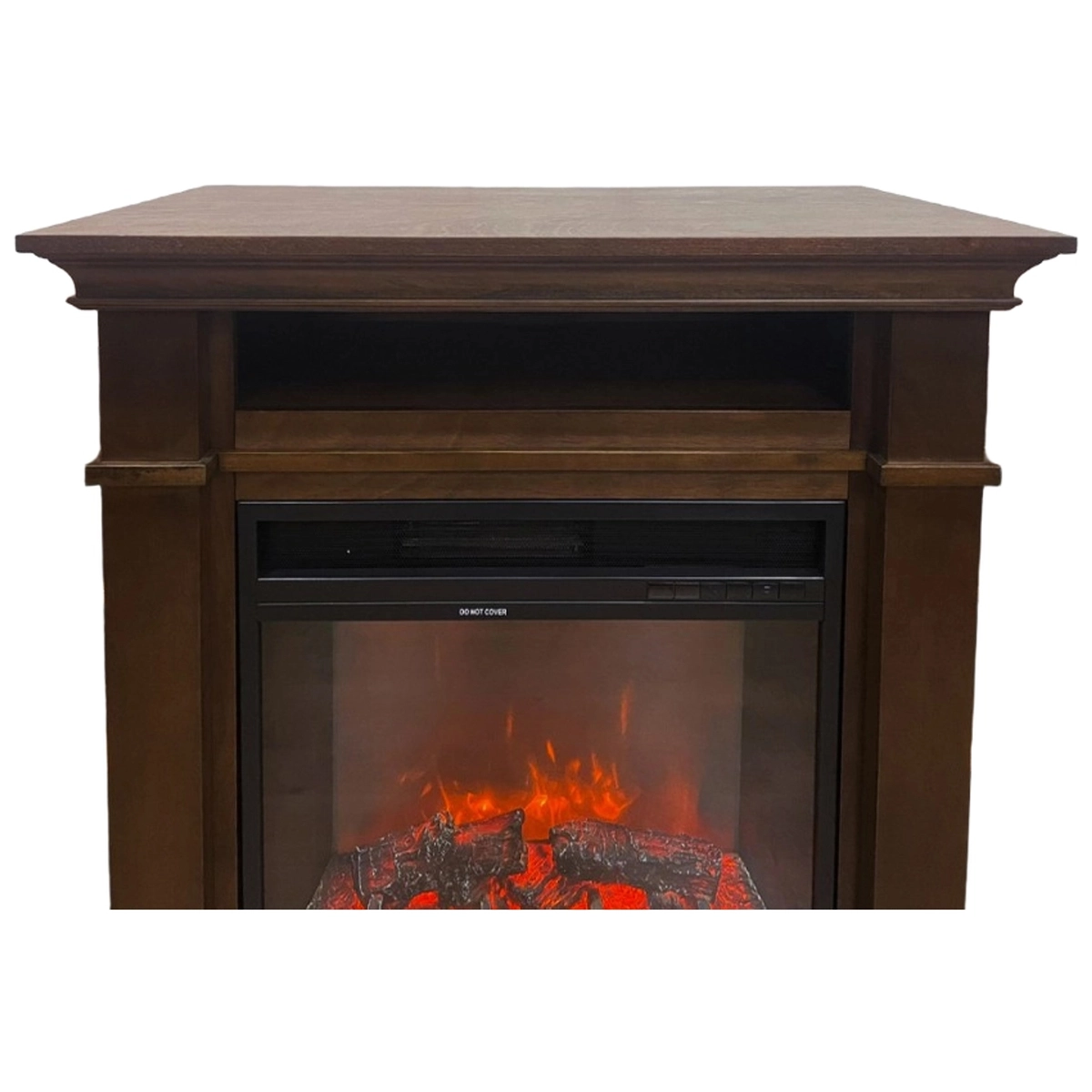 Freestanding Electric Fireplace in White Wood Divina Fire Biden — 4