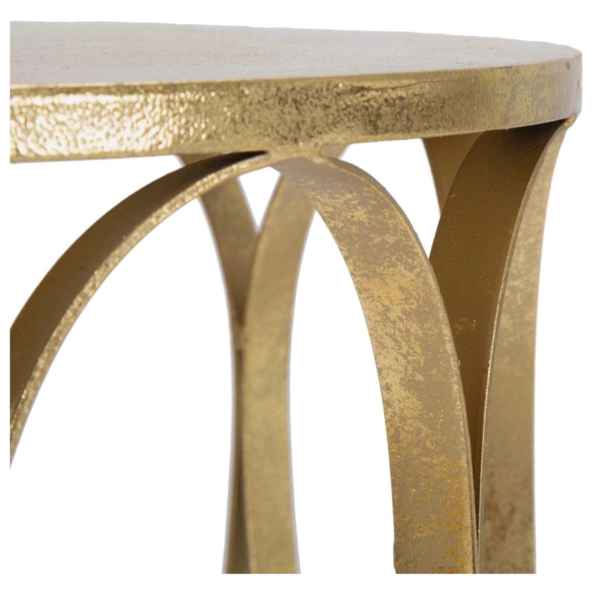 Venice Gold Round Metal Side Table for Living Room — 5