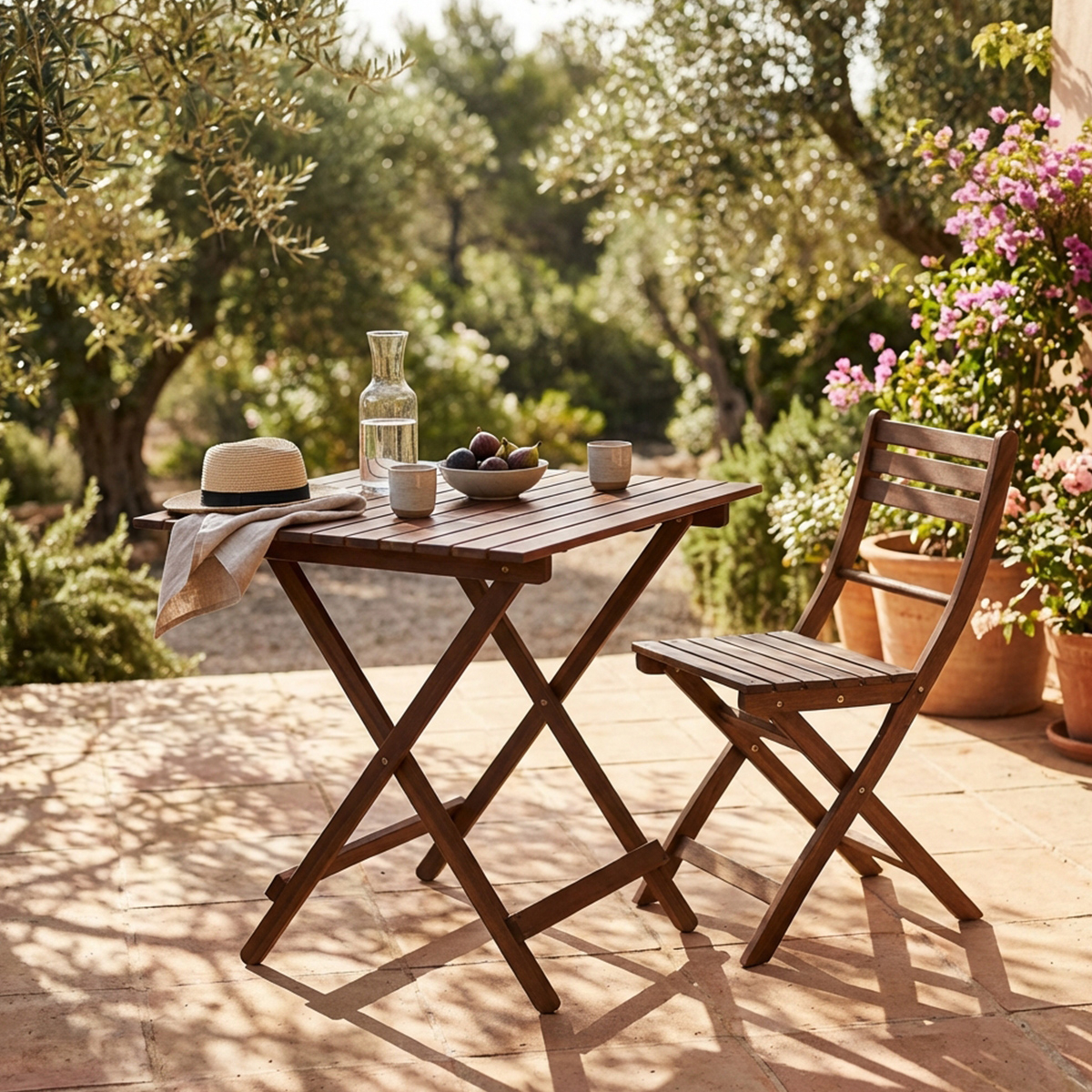 Folding wooden picnic garden table 60x100 Cosma — 3