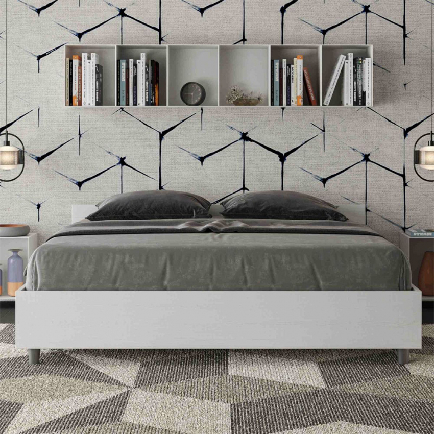 Nuamo Itamoby Double Sommier Storage Bed 160x190 cm Ash White — 4