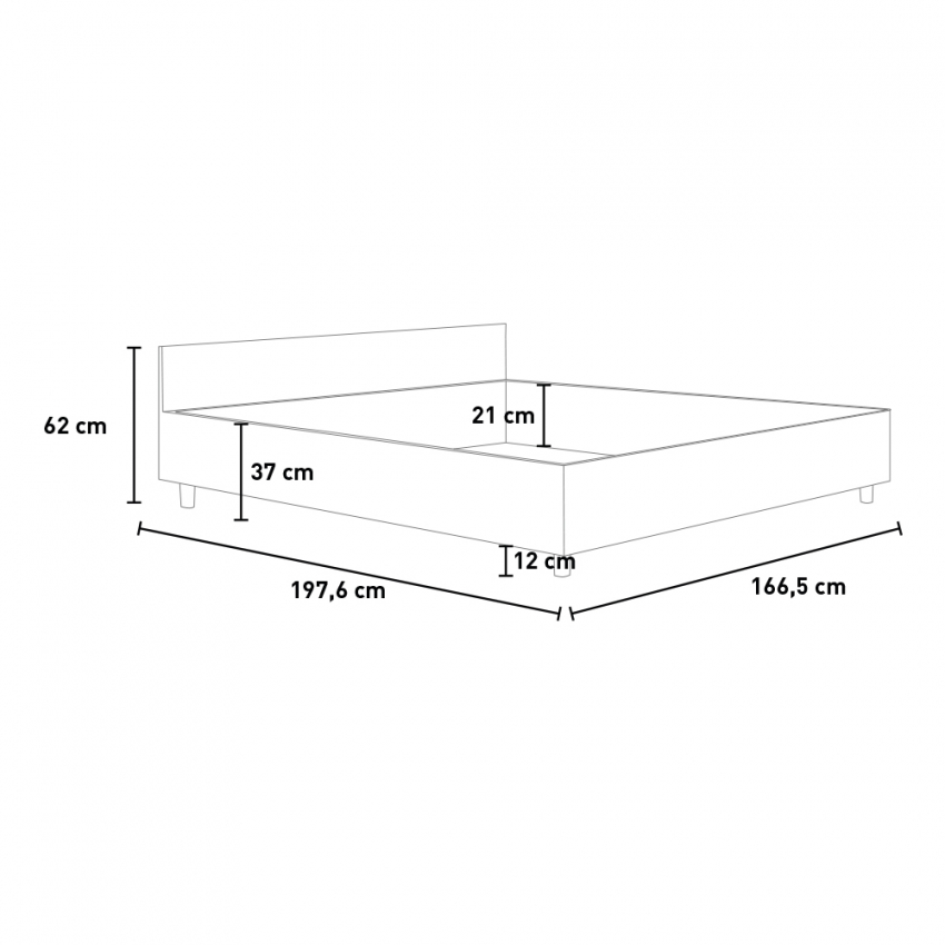 Nuamo Itamoby Double Sommier Storage Bed 160x190 cm Ash White — 5