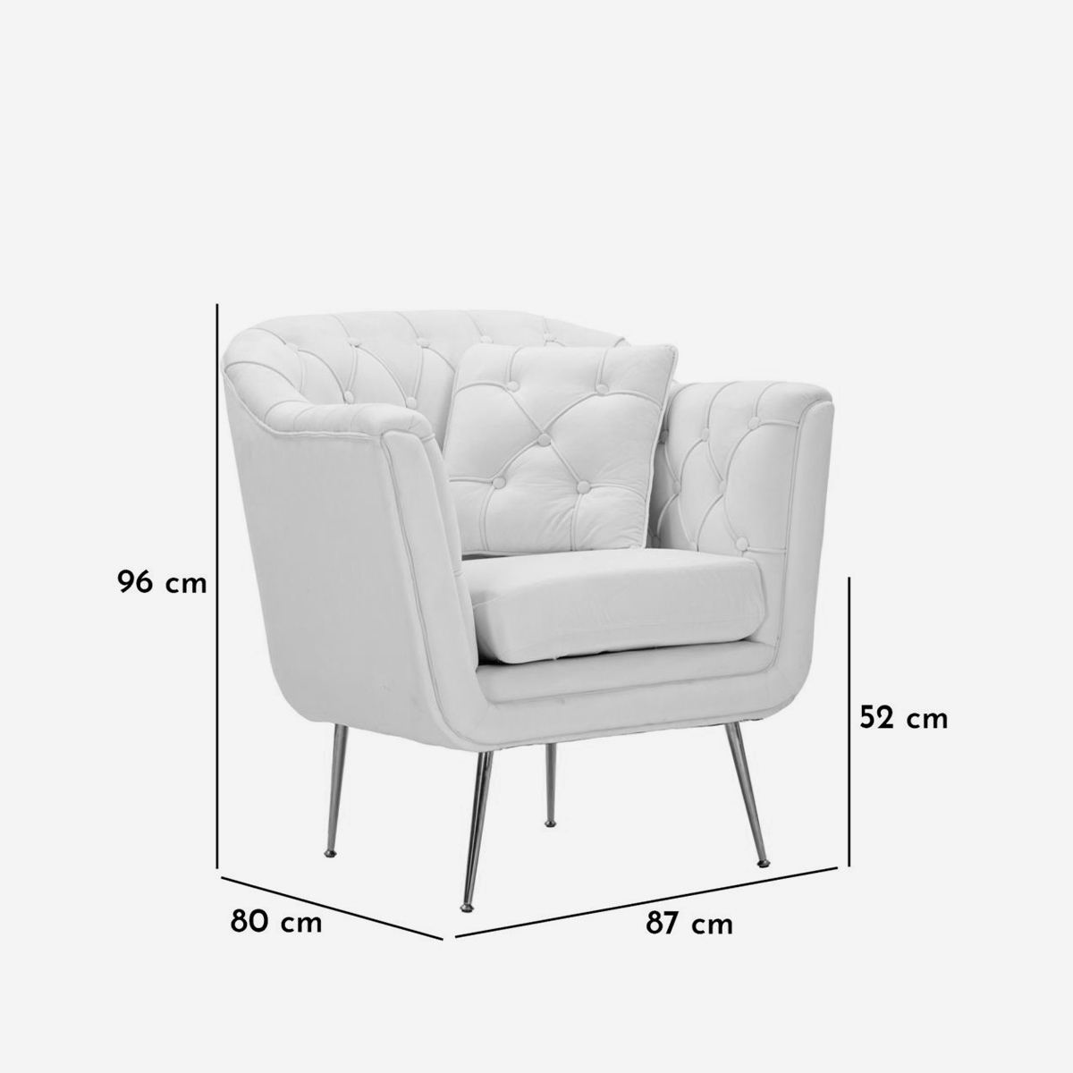 Budapest Upholstered Armchair with Cushion for Living Room — 9