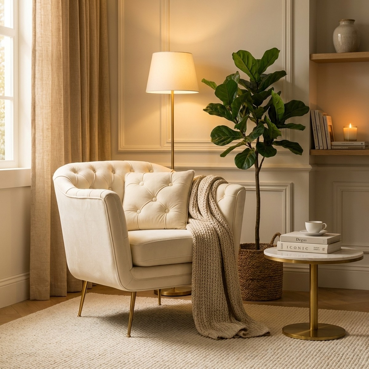 Budapest Upholstered Armchair with Cushion for Living Room — 2