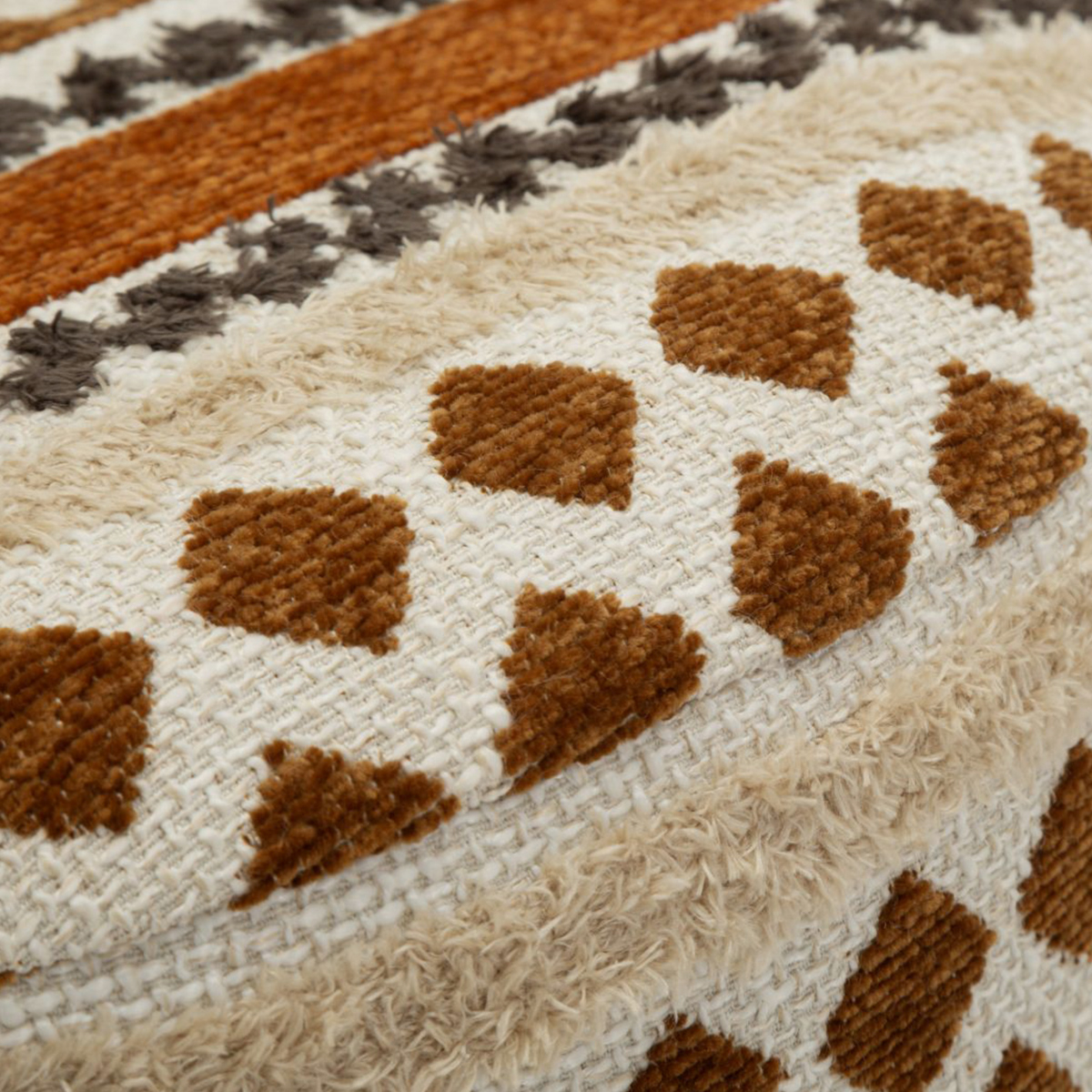 Mombasa Artful Accent Round Upholstered Footstool Pouf — 5