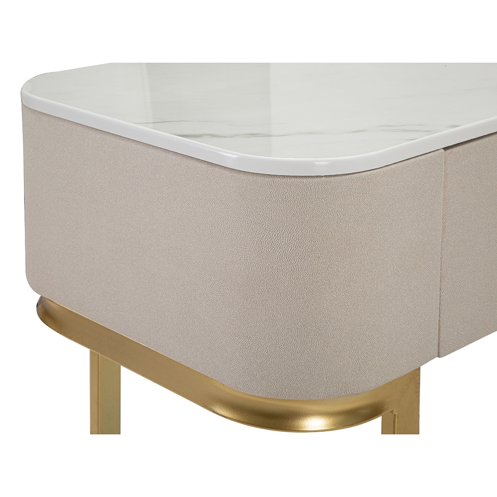 Glamour Entryway Console Table with 3 Drawers & Gold Legs 100x40cm — 9
