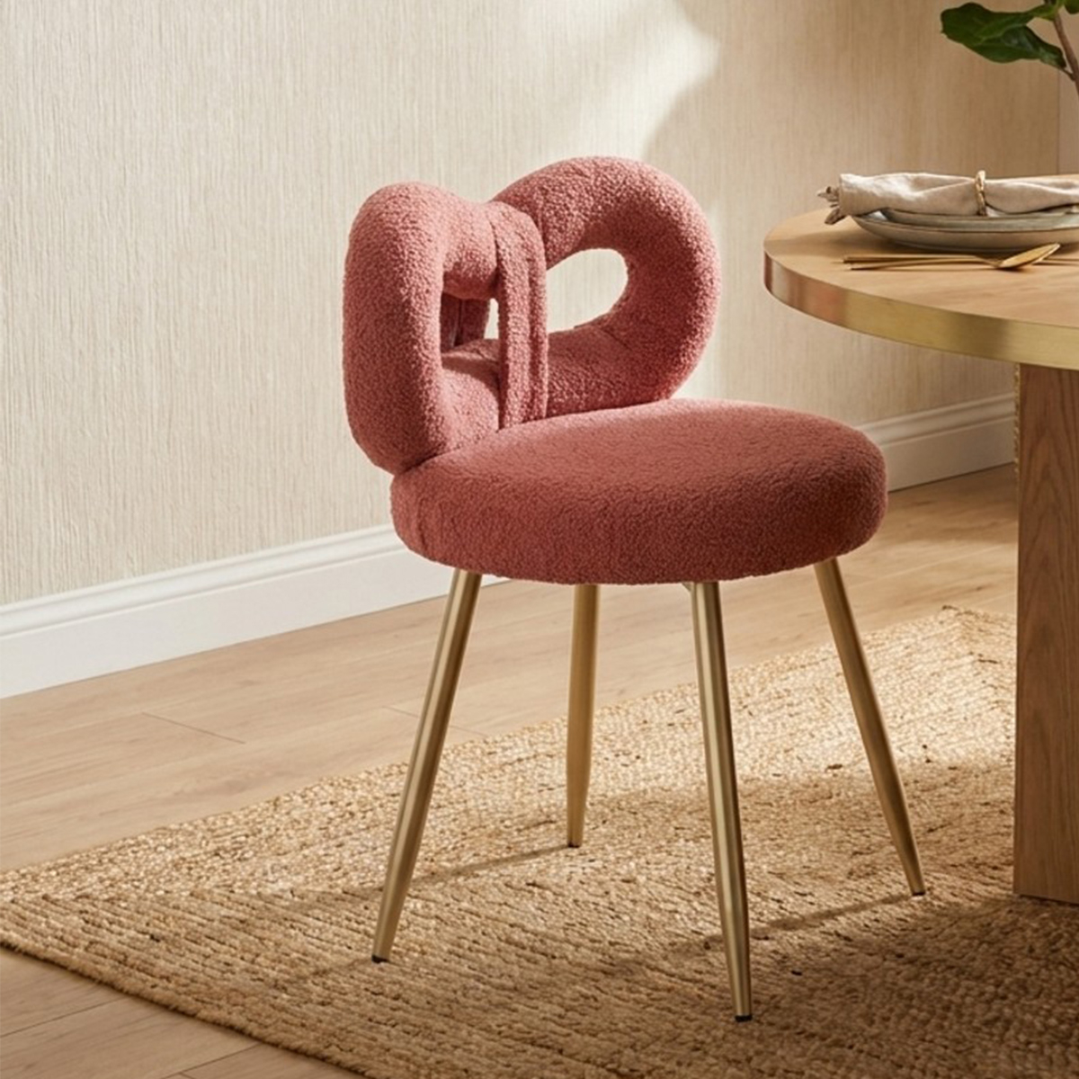 Modern Upholstered Bouclé Dining Accent Chair Mini Ilary — 2