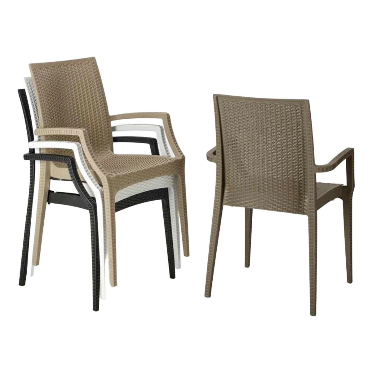 Tavolino Quadrato White 90x90 cm Table with 4 Bistrot Arm Love Chairs — 5