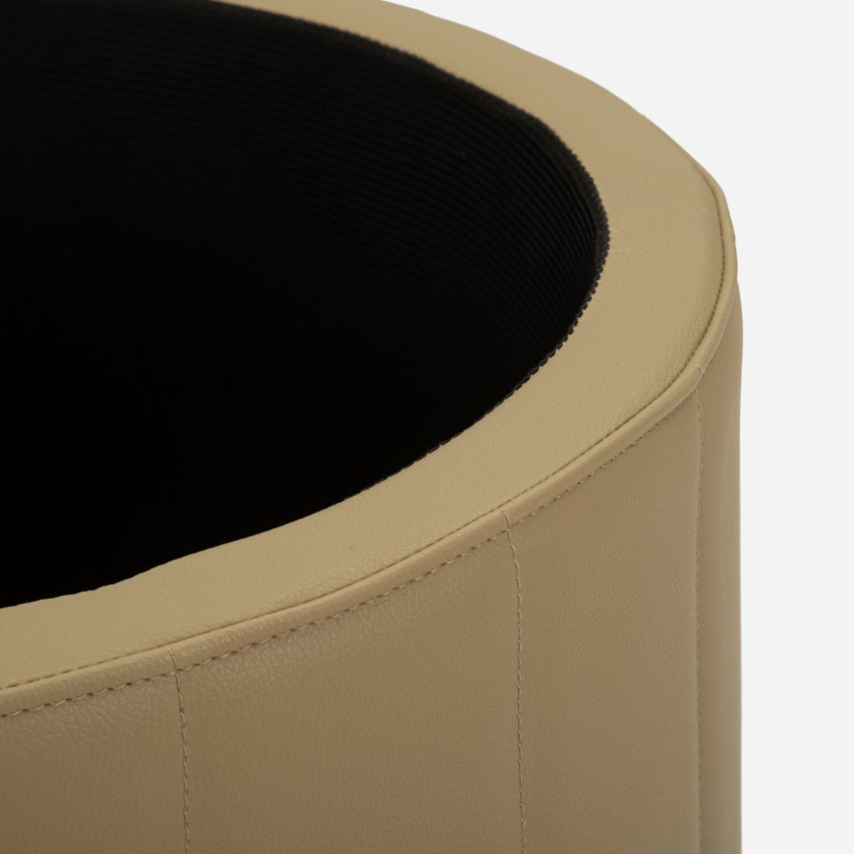 Round Padded Storage Ottoman in PU London Mauro Ferretti — 3