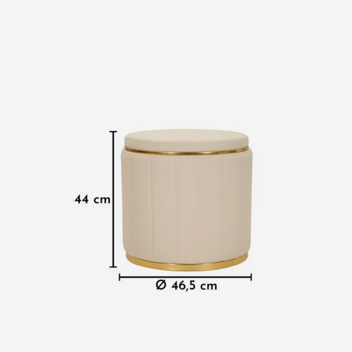 Round Padded Storage Ottoman in PU London Mauro Ferretti — 4