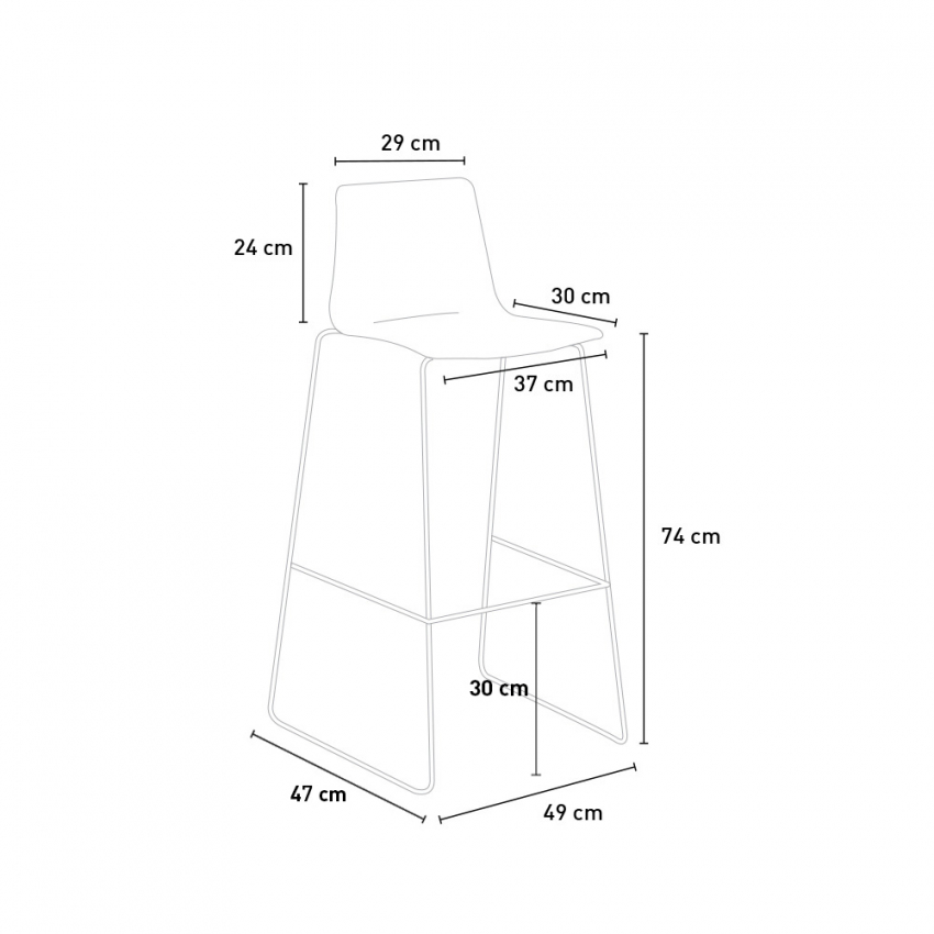 Grand Soleil Kitchen and Bar Stool 74cm Imola Slitta — 4