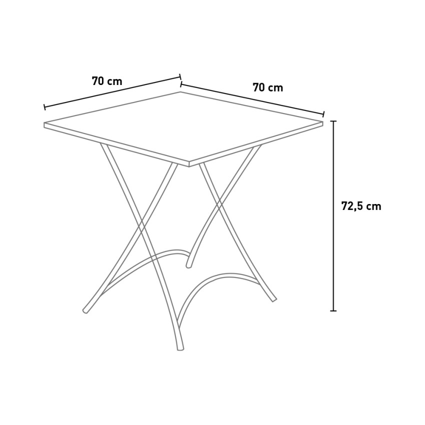 Dixon Kedels 70x70cm Outdoor Folding Iron Bistro Table — 4
