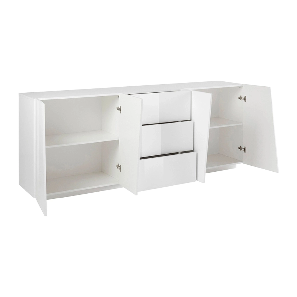 Vega Side Kitchen & Living Room Sideboard 220cm with 2 Compartments & 3 Drawers, White — 4