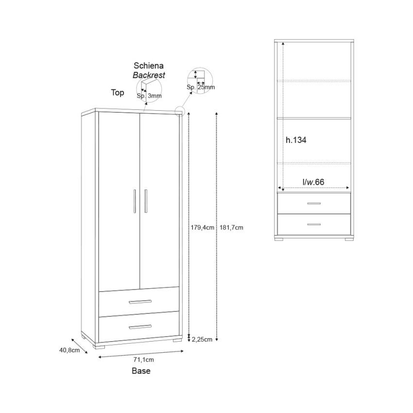Multi-purpose 2-door cabinet 5 compartments 2 drawers Blume Sarmog — 7