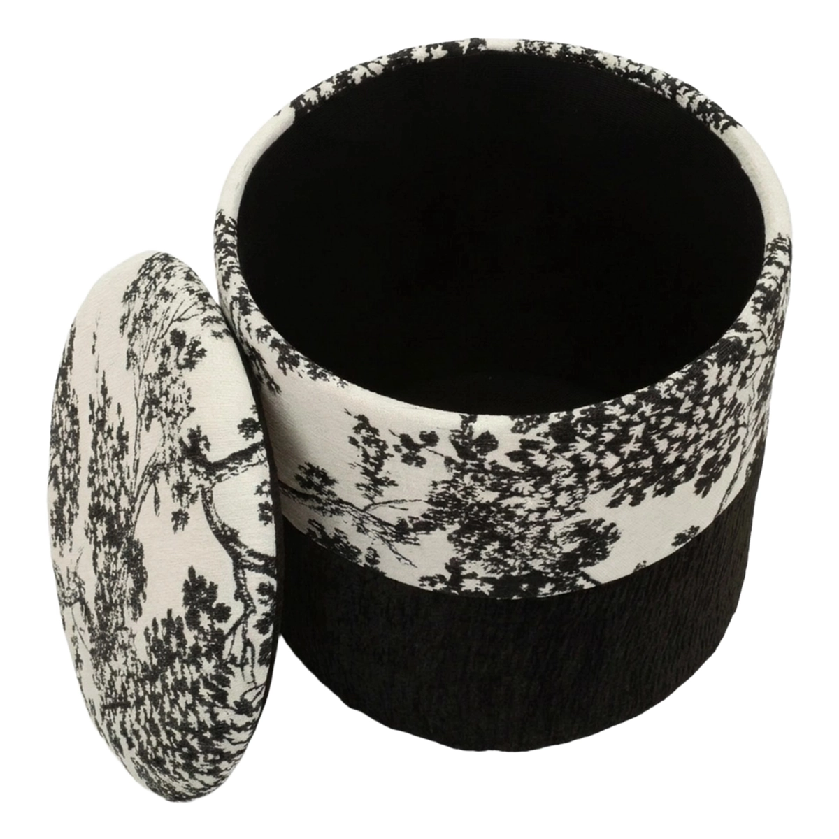 Round padded storage ottoman Okinawa Monochrome Mauro Ferretti — 6