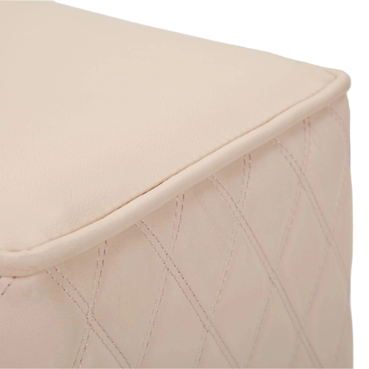 Sharon Pentagonale Quilted Footstool Pouf in Similpelle — 8