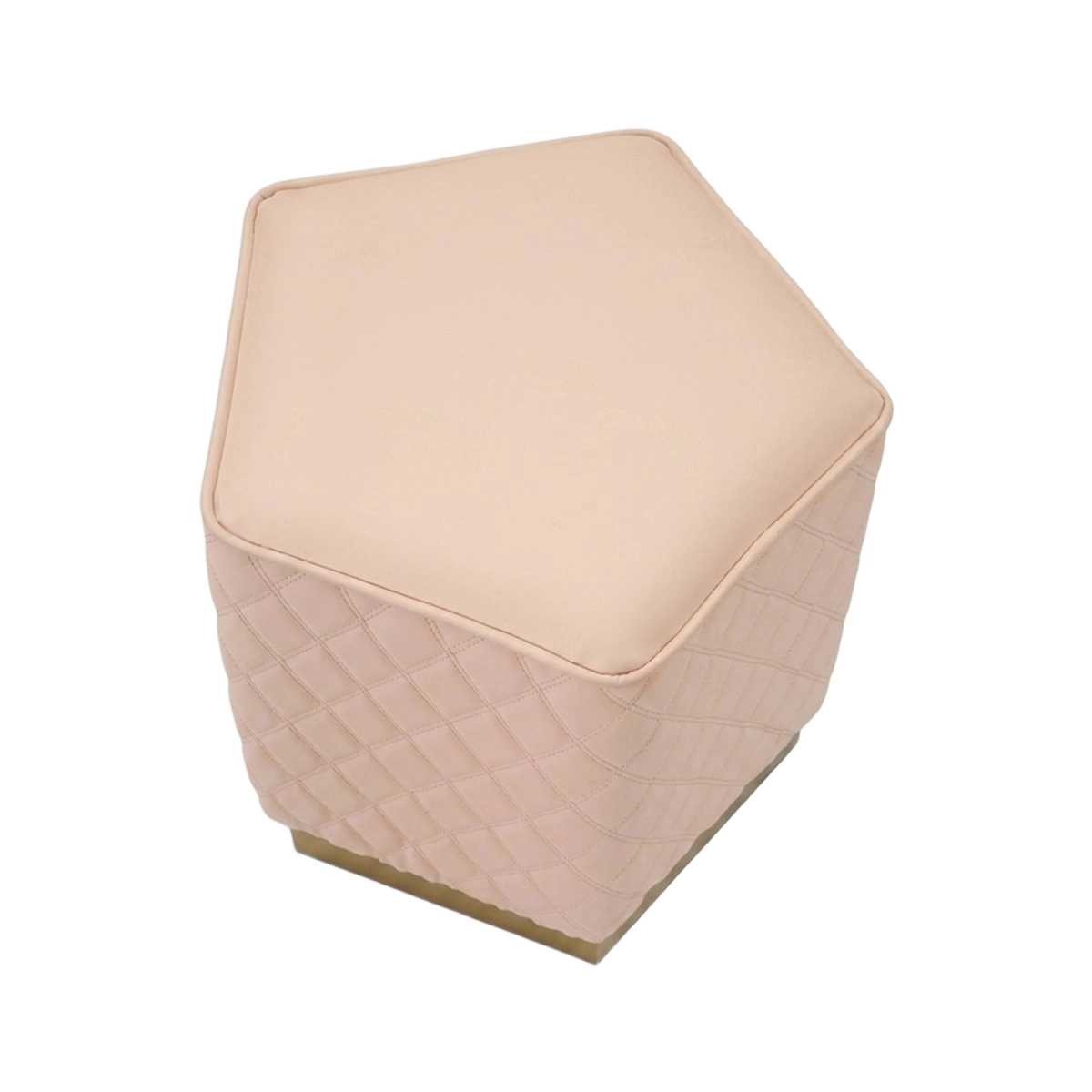 Sharon Pentagonale Quilted Footstool Pouf in Similpelle — 5