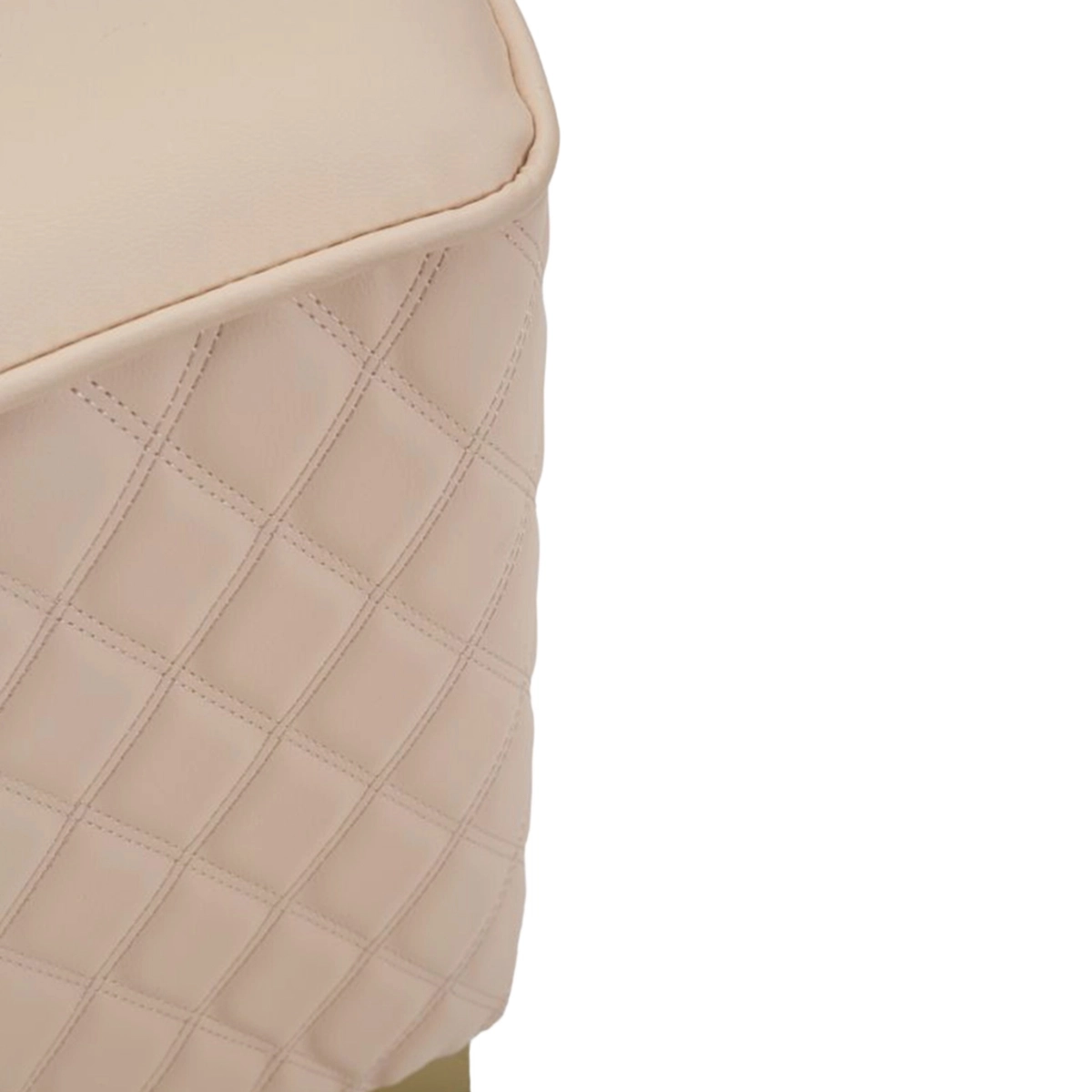 Sharon Pentagonale Quilted Footstool Pouf in Similpelle — 6