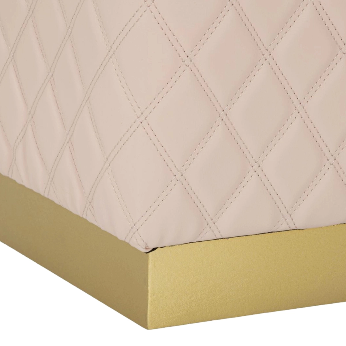 Sharon Pentagonale Quilted Footstool Pouf in Similpelle — 7