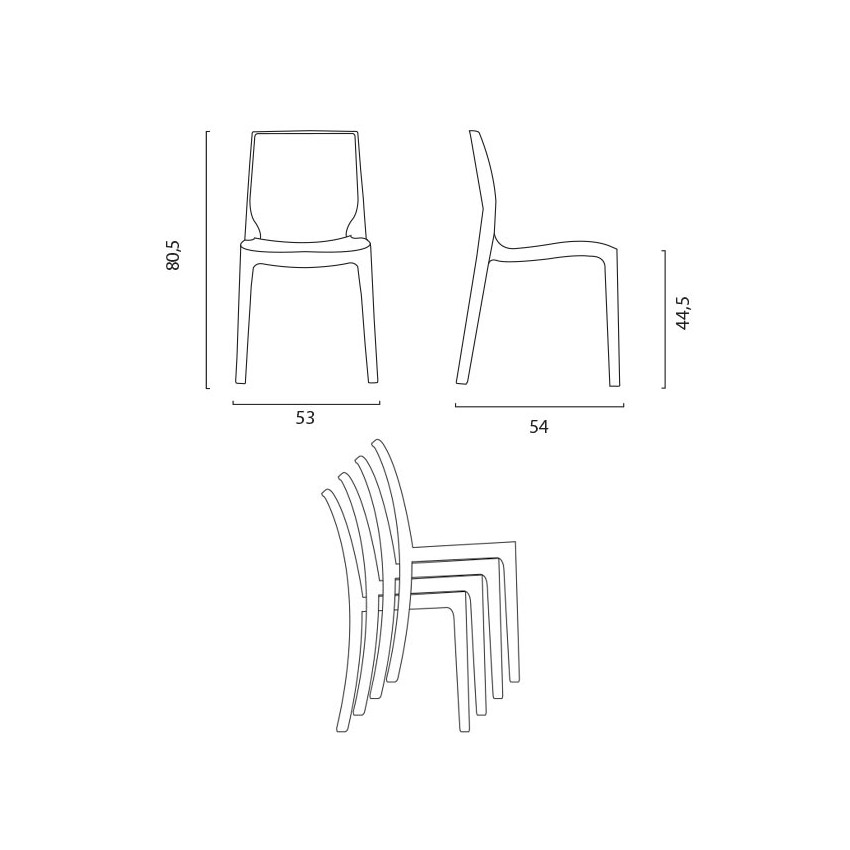 Tavolino Quadrato 70x70 cm Table and 2 Clear Chairs Grand Soleil — 3