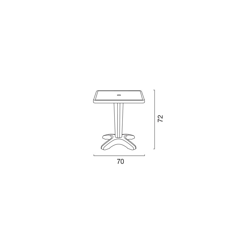 Tavolino Quadrato 70x70 cm Table and 2 Clear Chairs Grand Soleil — 4