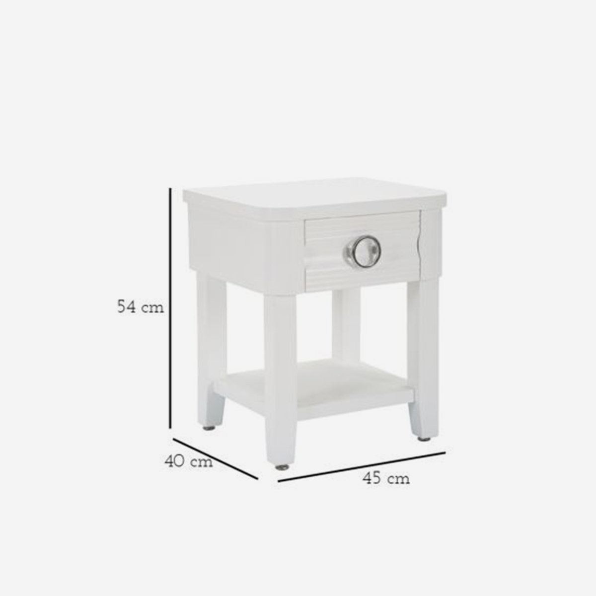 Shine Wooden Bedside Table with Drawer and Shelf - Mauro Ferretti — 3