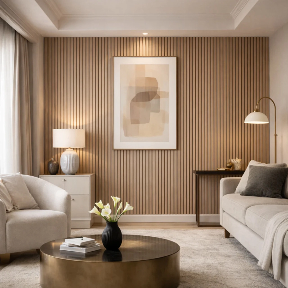 Set of 10 Wood Effect PVC Wall Cladding Panels 120x30 cm — 2