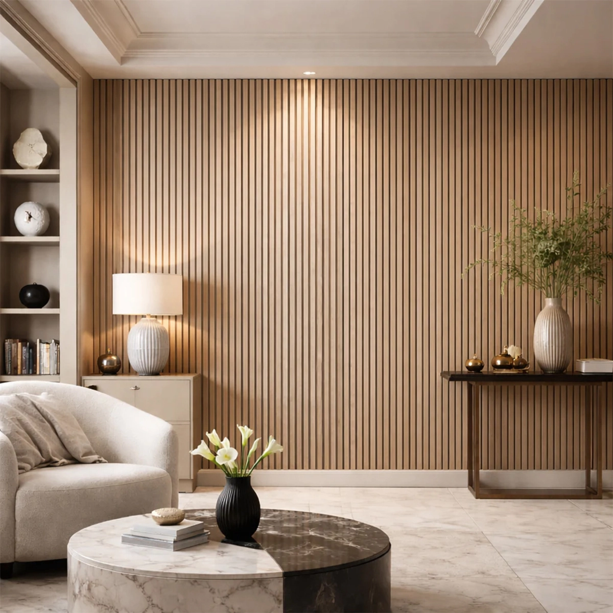 Set of 10 Wood Effect PVC Wall Cladding Panels 120x30 cm — 4