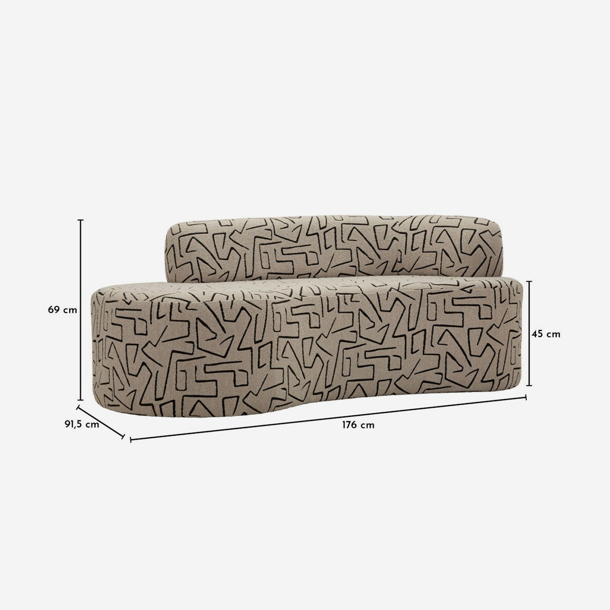Modern Curved 2-Seater Sofa in Poliestere Nairobi Mauro Ferretti — 6