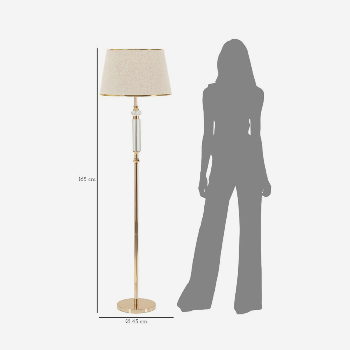Praga Classic Floor Lamp in Metal and Fabric — 6