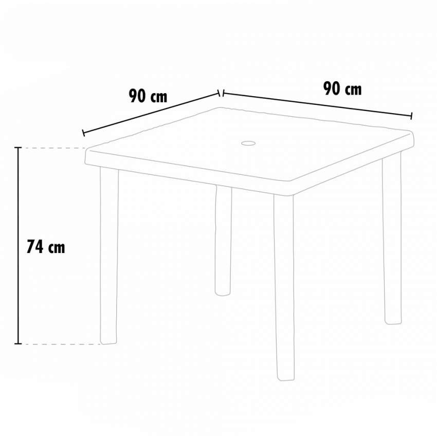 Square Garden Table 90x90 in Polyrattan Grand Soleil Boheme — 3