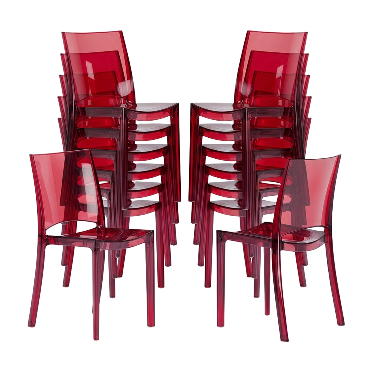 Set of 18 B-Side Grand Soleil Stackable Transparent Chairs — 1