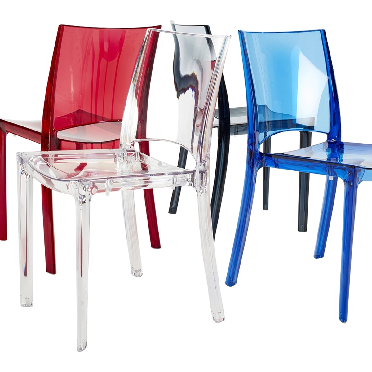 Set of 18 B-Side Grand Soleil Stackable Transparent Chairs — 5