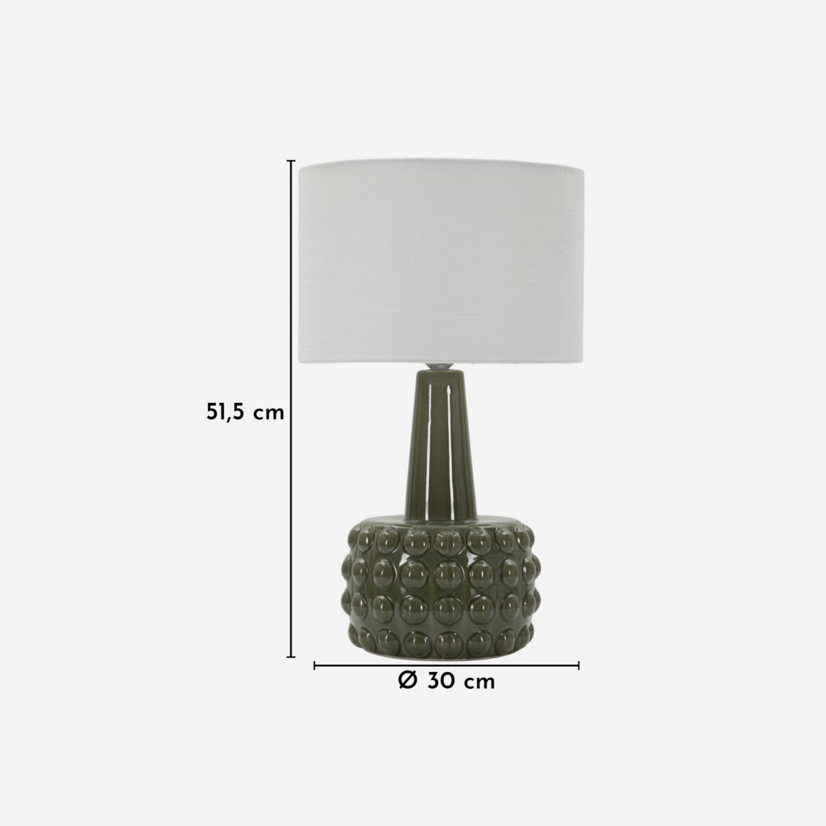 Gress Ceramic Table Lamp with Fabric Shade — 4
