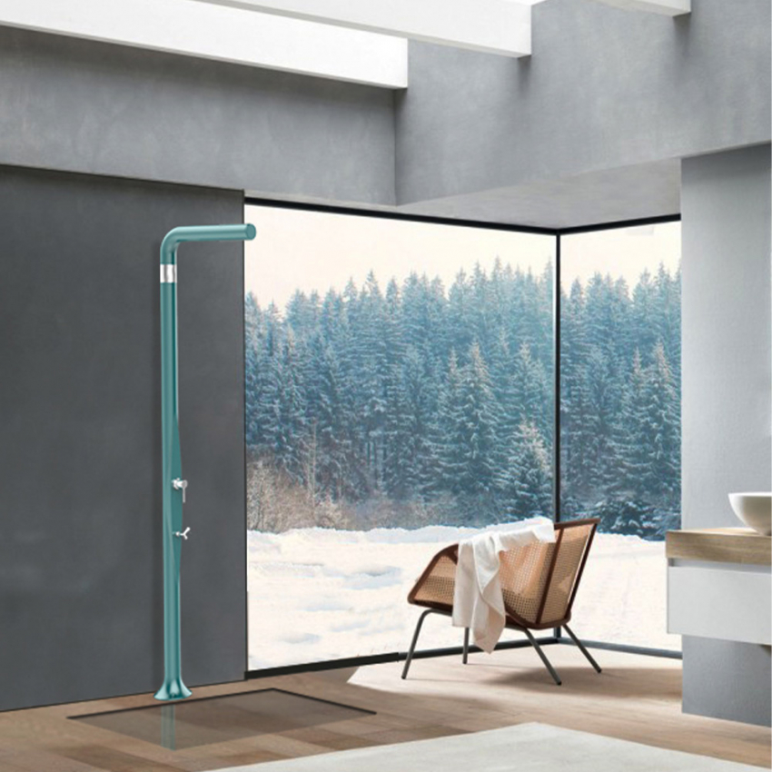 Modern design outdoor shower with mixer and foot wash Arkema Design Funny Yang T225 — 5