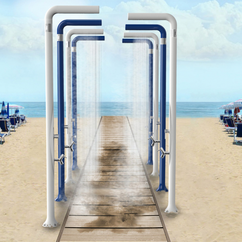 Modern design outdoor shower with mixer and foot wash Arkema Design Funny Yang T225 — 4