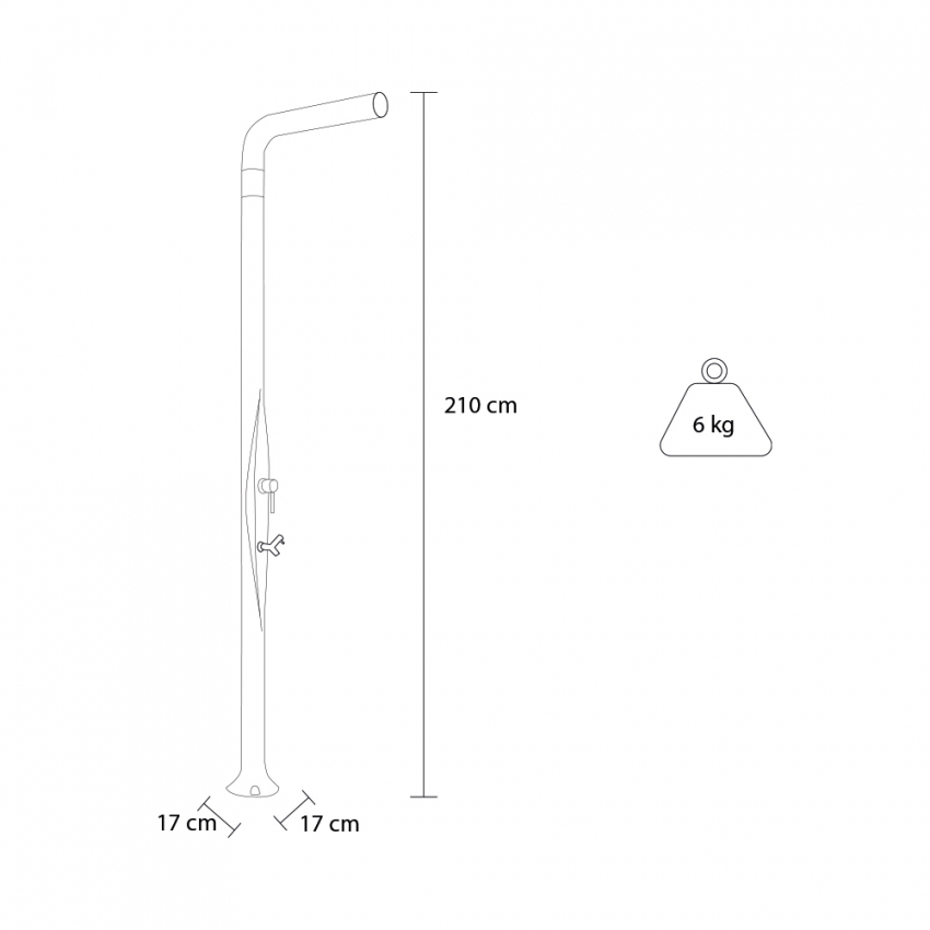 Modern design outdoor shower with mixer and foot wash Arkema Design Funny Yang T225 — 7