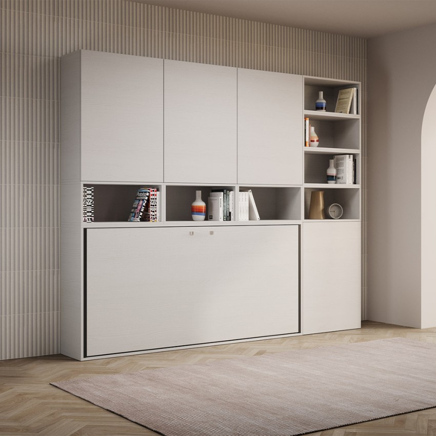 Kando E Itamoby Horizontal Murphy Bed with Storage and Bookshelf — 4