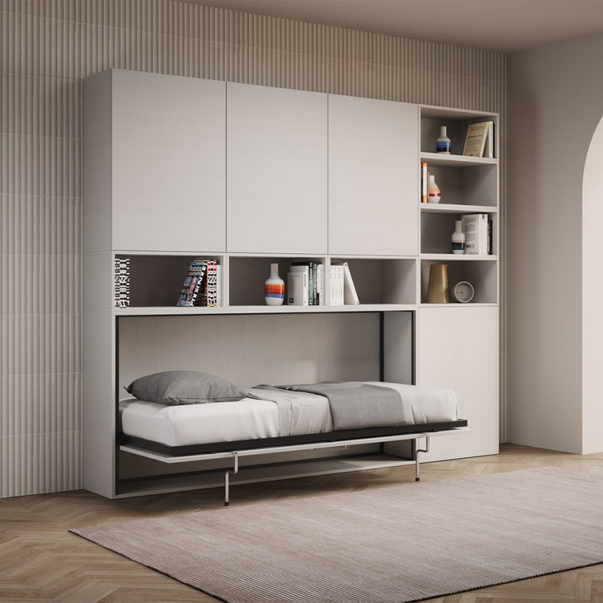 Kando E Itamoby Horizontal Murphy Bed with Storage and Bookshelf — 2