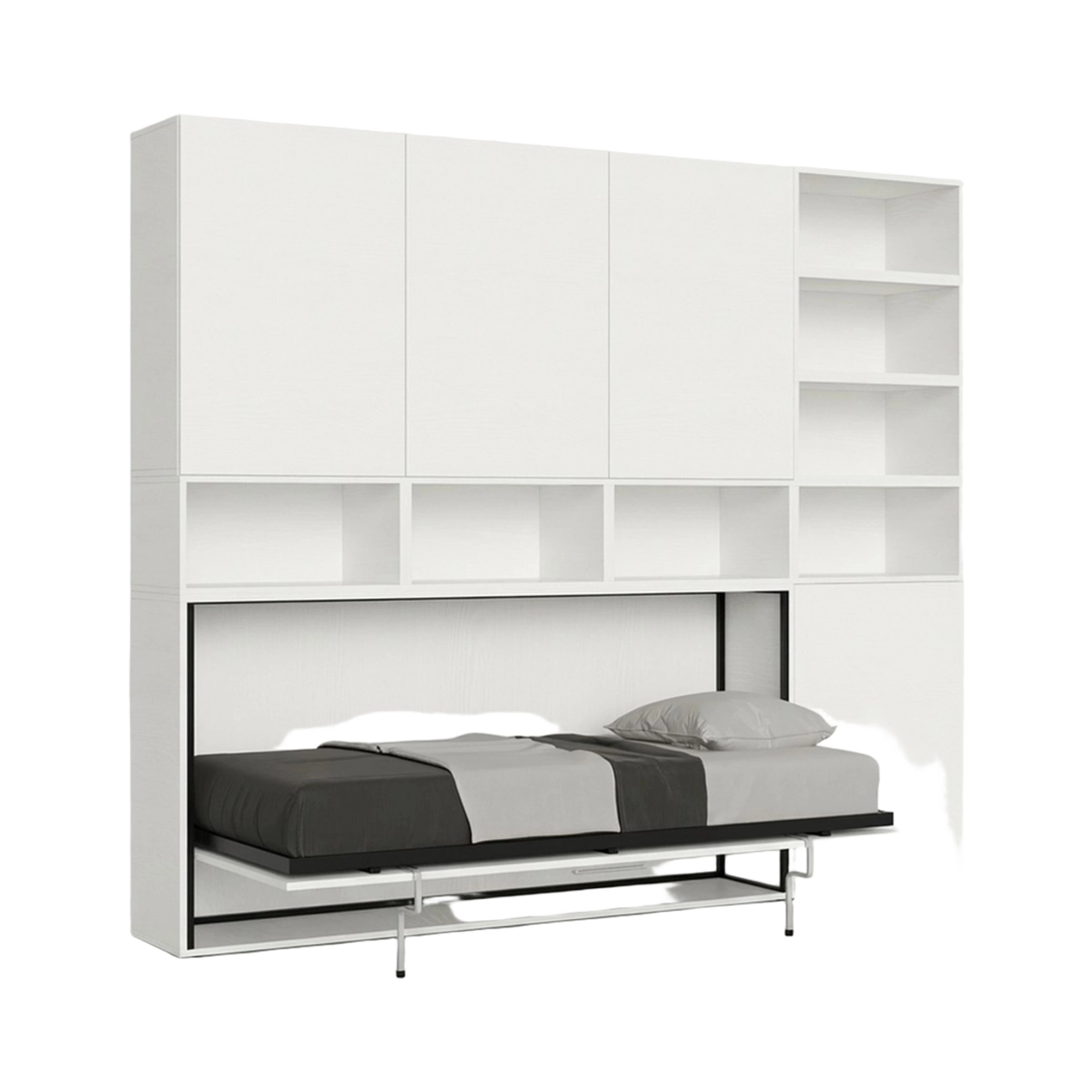 Kando E Itamoby Horizontal Murphy Bed with Storage and Bookshelf — 1